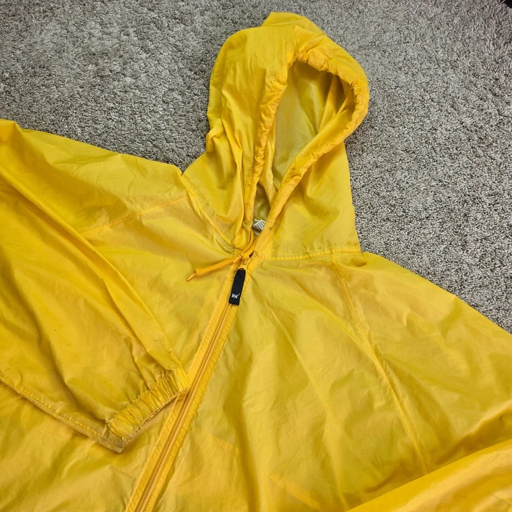 VINTAGE Helly Hansen Packable Windbreaker Jacket Mens XL Yellow Outdoor Rain